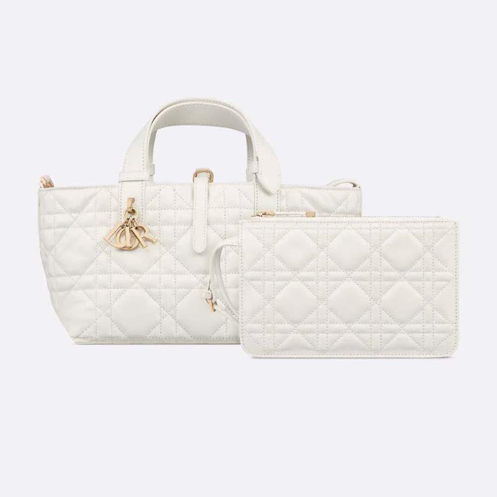 Dior Women Small Dior Toujours Bag Latte Macrocannage Calfskin